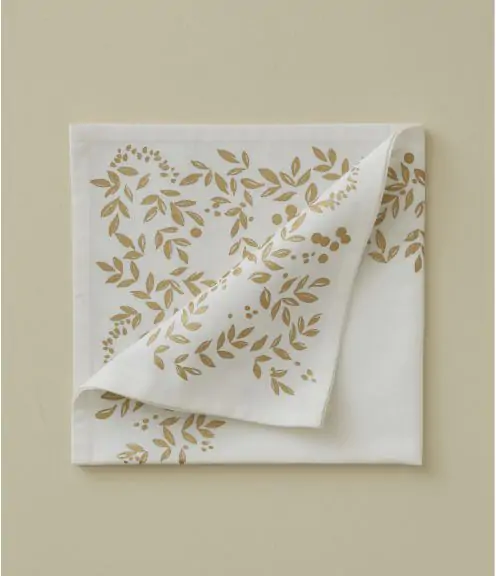 Lot de 4  Serviettes De Table 100% coton 42x42 - Sylvie Thiriez