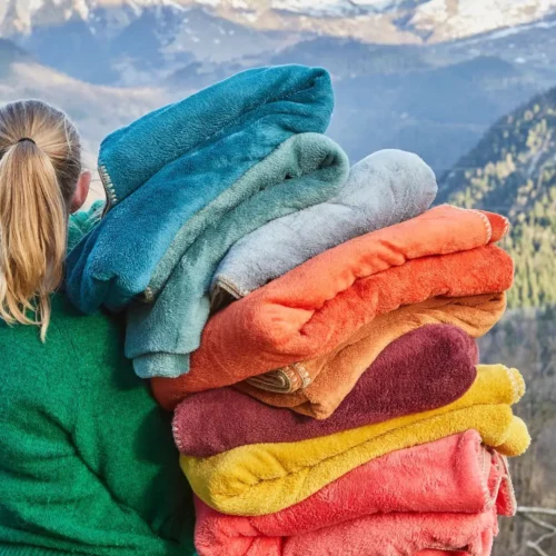 Plaid Polaire "Bien au chaud" 150 x 175 - Sylvie Thiriez
