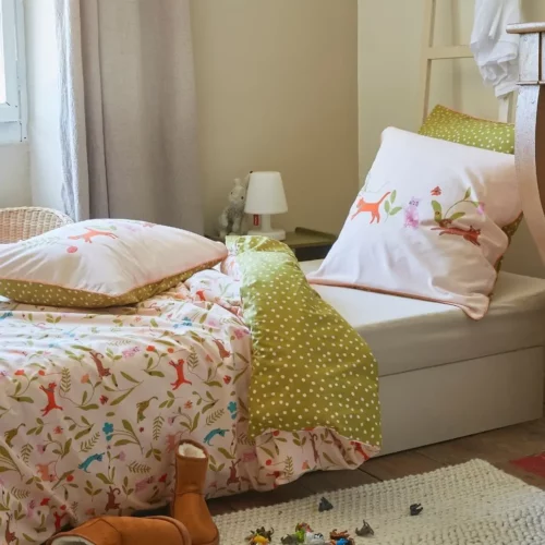 H.C Miaou Housse de couette enfants 140x200 ou 80x120 coton Imprimé - Sylvie Thiriez