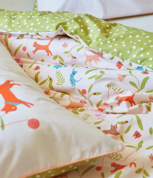 H.C. MIAOU -01 Housse De Couette Enfants 140x200 100% Coton Imprimé - Sylvie Thiriez