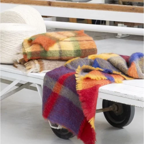 Plaid  140x180 100% mohair héritage " Brun de Vian Tiran"