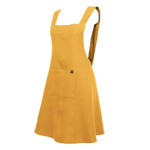 Osani-Ocre Tablier en lin et coton