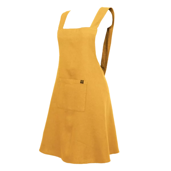 Osani-Ocre Tablier en lin et coton