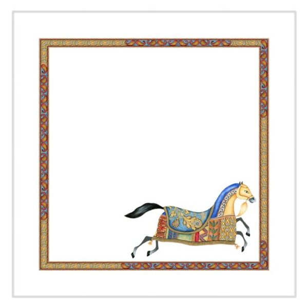 maharajah_1_1 Lot de 4 serviettes de table imprimées 100% lin " Tessitura toscana "