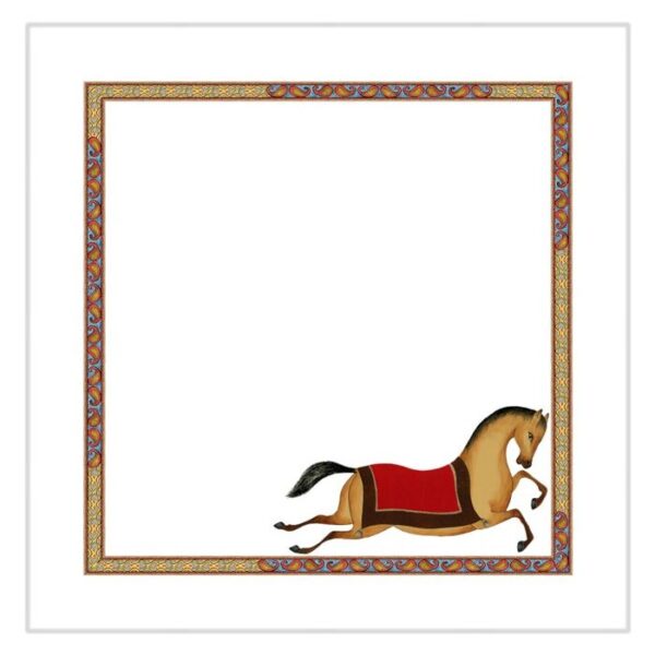 maharajah_3 Lot de 4 serviettes de table imprimées 100% lin " Tessitura toscana "