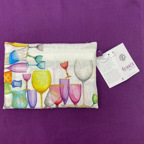 pouch-cic-cin-back Lot de 4 serviettes de table imprimées 100% lin " Tessitura toscana "
