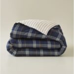 Housse de couette en coton tissé teint